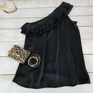 Twelve by Twelve Off the Shoulder Black Ruffle Top